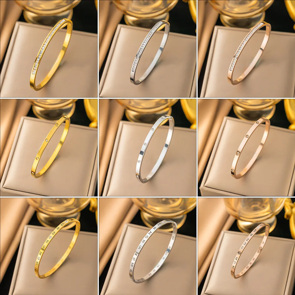 Manufacturers Directly Batch The New Gold-Plated Bamboo Stainless Steel Exquisite Simple Fashion Bracelet For Men Women