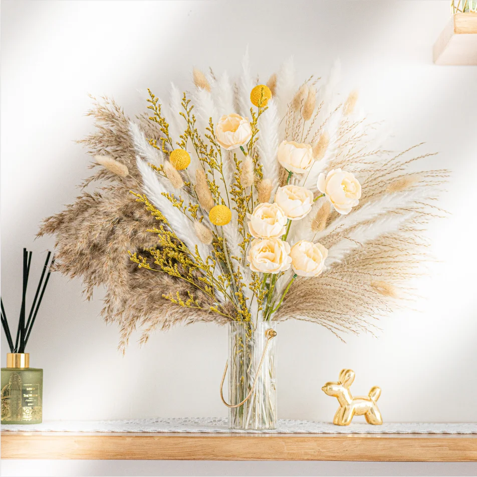 80 pcs boho home decor pampas new product ideas 2022 boho flowers pampas grass wedding supplies