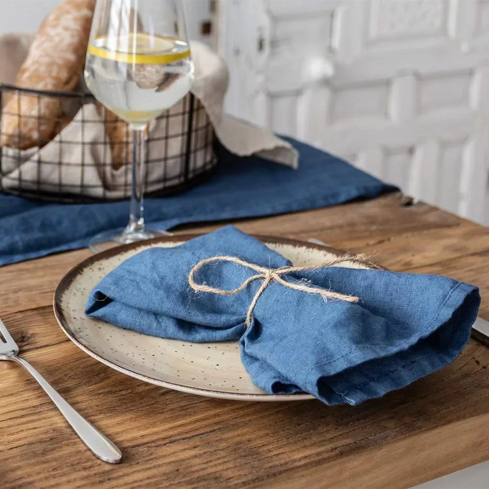 Natural Linen Napkin Rustic wedding table Decoration Linen Viscose Napkin