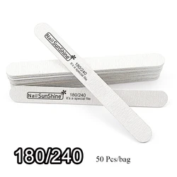 Professional Double-Side White Sanding Board Manicure Pedicure Nail File 100/180 180/240 Buffer Block Tool for Nails Polishing