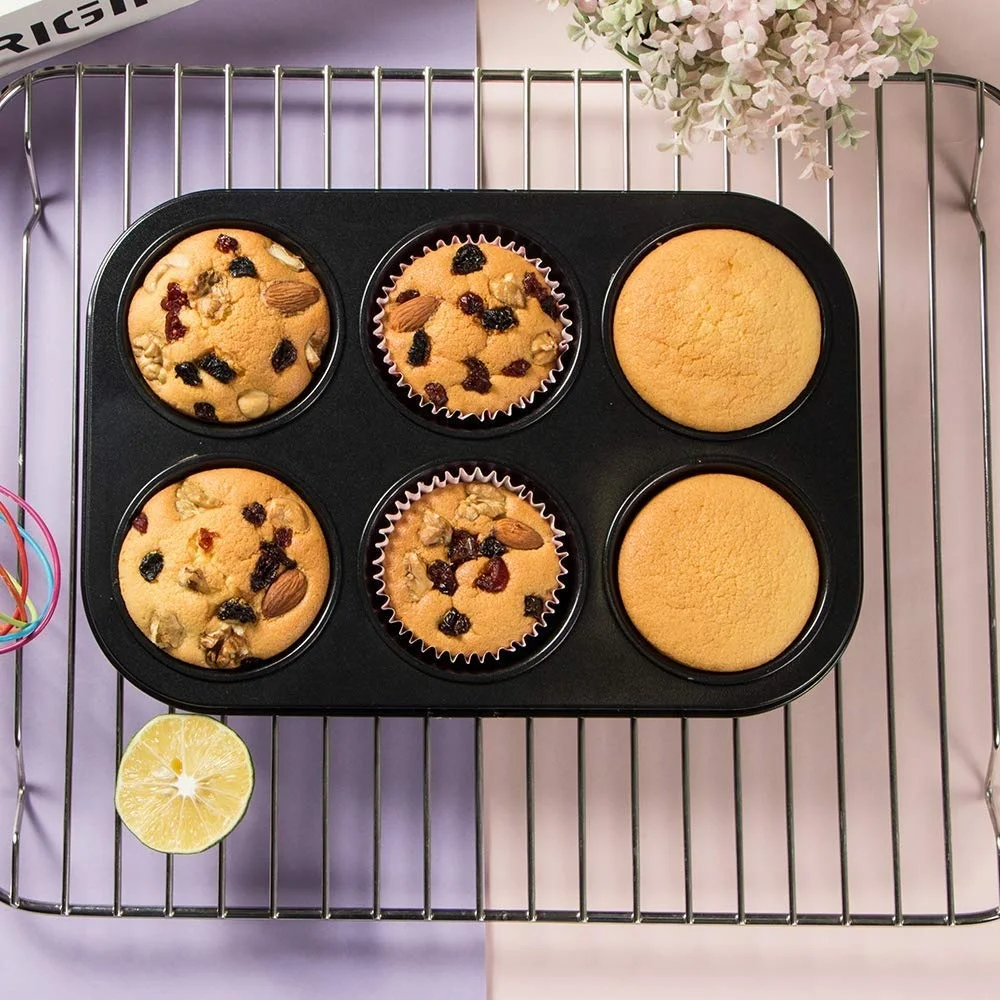 6-cup Non-stick Muffin pan 6 cup pressed carbon steel Muffin tray non stick bakeware