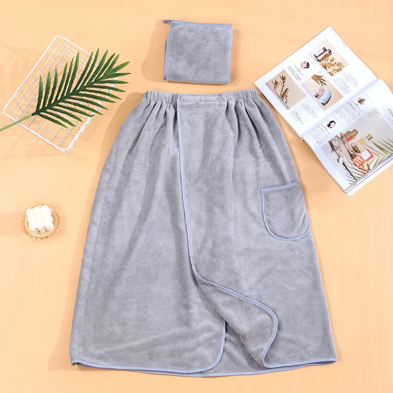 Soft Quick Dry Man Wearable Bath Towel with Pocket Soft   Magic Swimming Beach Towel Blanket 70*140cm