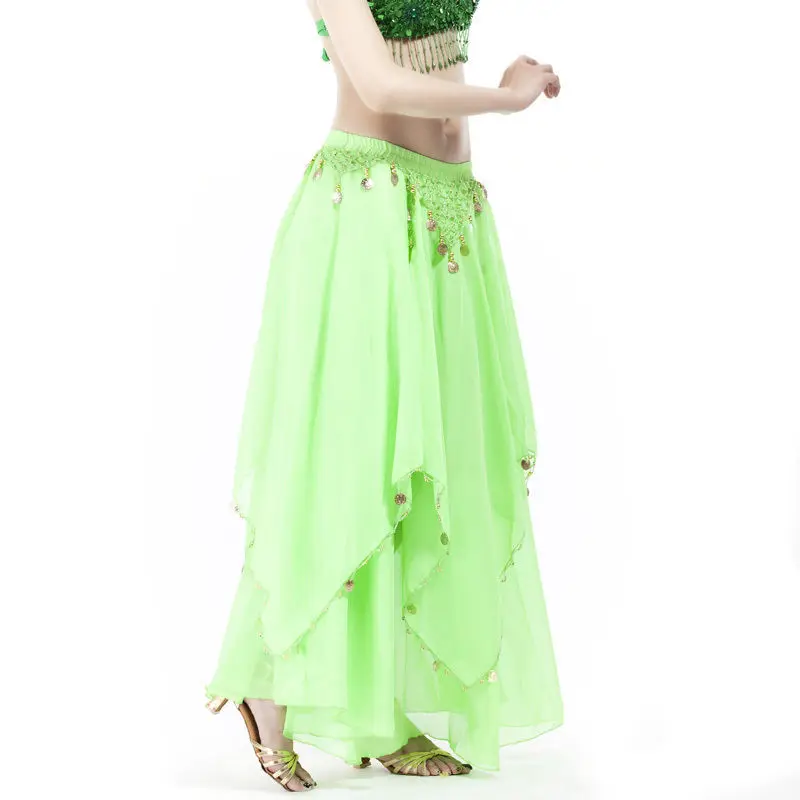 Adult Gypsy Chiffon Belly Dance Skirt Costume Woman Spanish Sexy Dancing Flamenco Oriental Stage Performance Swing Dress Outfits