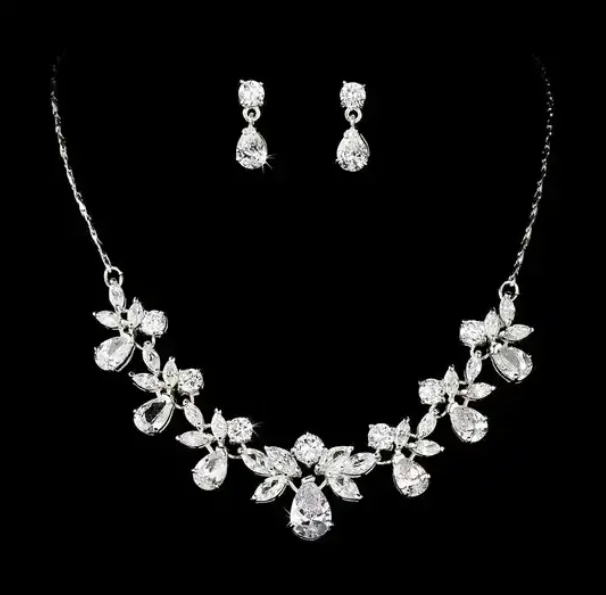 Luxury wedding jewelry sets Bridal cubic zirconia jewelry set