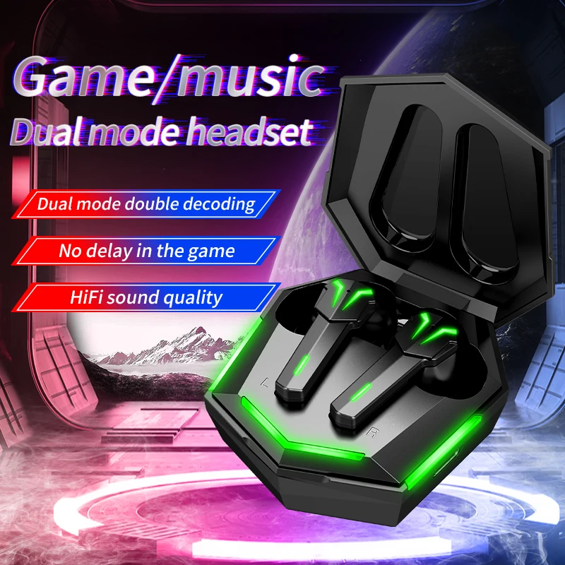 2021 New Hifi Gaming Headset Alien Design In Ear Mobile Phone Earbuds 3d Surround Stereo Wireless Earphone