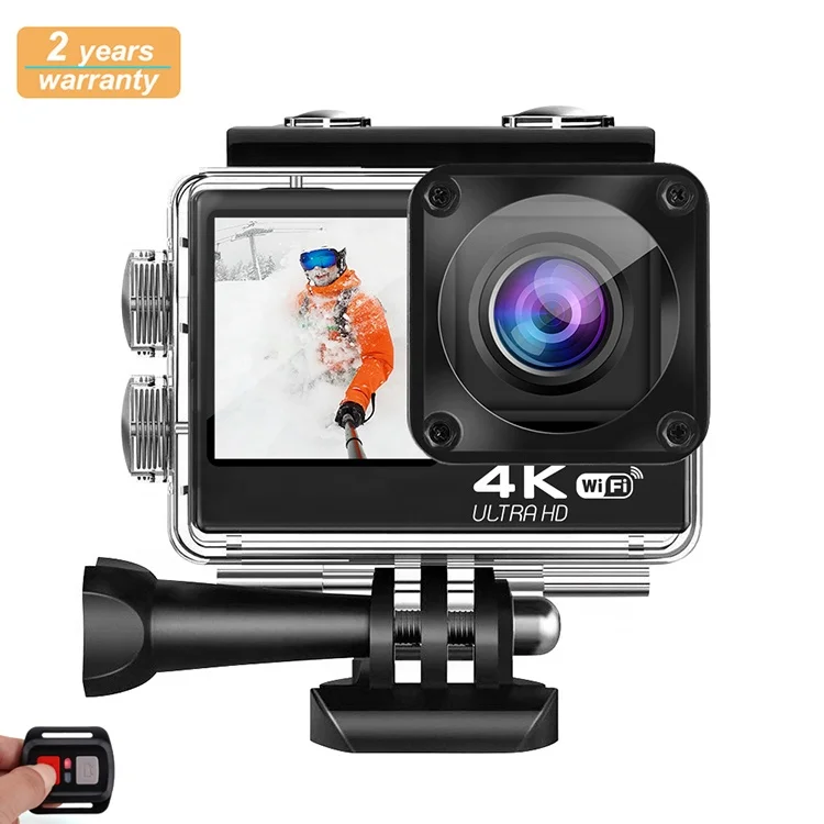 Waterproof Touch Screen External Mic EIS Remote Control Accessories Set Ultra HD Action Cam 4K 60fps Dual Screen