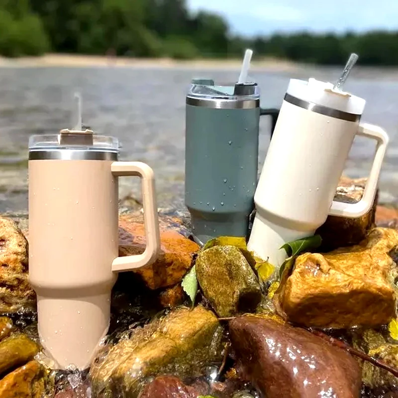 Coffee Beer Mug Wine Tumbler Cups 40 Oz Customized Logo Sublimation Stainless Steel  Tumbler With Handle