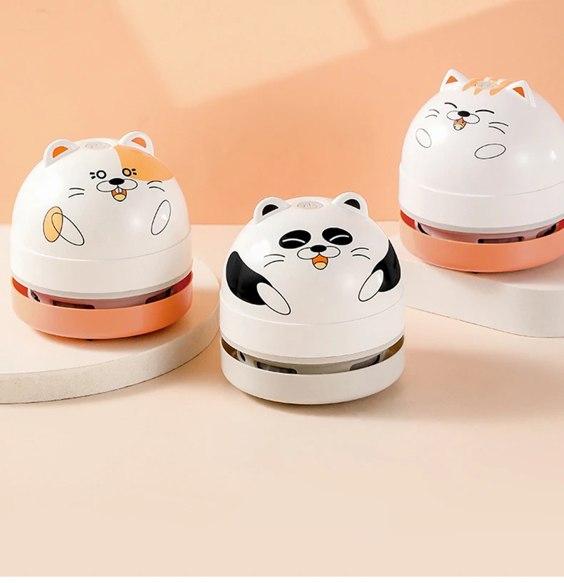 Functional Desktop Vacuum cleaner cartoon mushroom Mini Dust Collector Household Computer keyboard Clean Brushes Random
