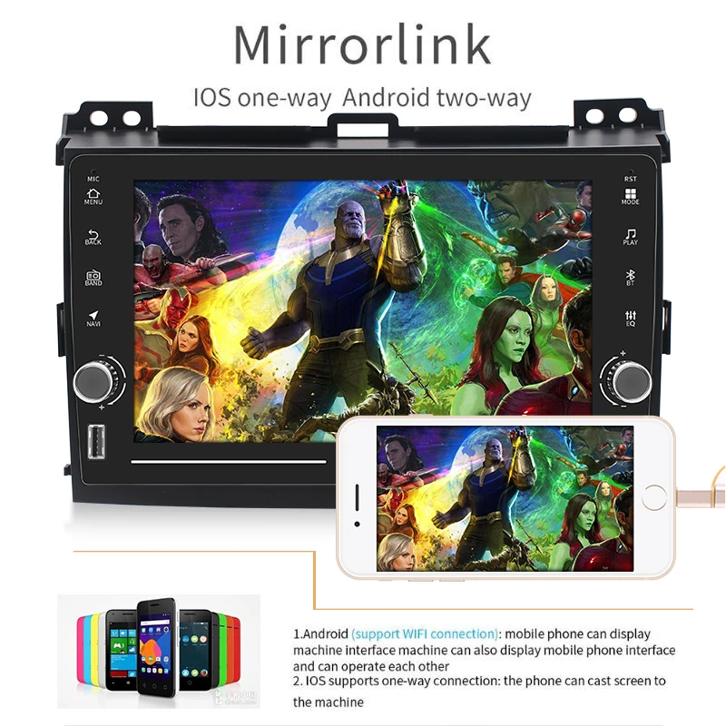 Android 11 2.5D touch screen IPS Car DVD Player for Toyota Prado 120 Land Cruiser 2004-2009 WIFI GPS BT Stereo Audio radio