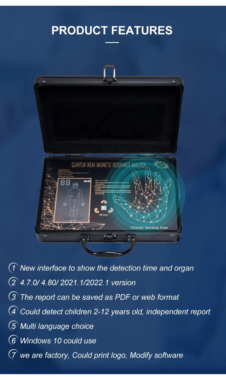 Hotsale 2023 version black Latest 6th generation quantum resonance magnetic analyser quantum body analyzer