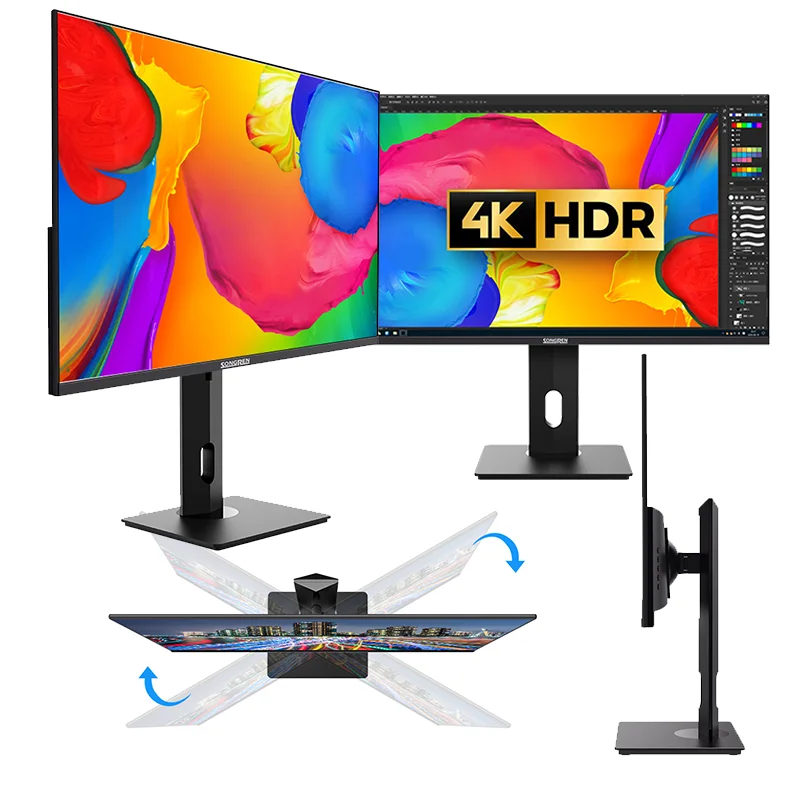 27 inch Rotating&Lifting IPS G-sync FreeSync HDR 2K 4K 144Hz 180Hz 240Hz 280Hz Type-C USB LCD Gaming monitor for graphic design