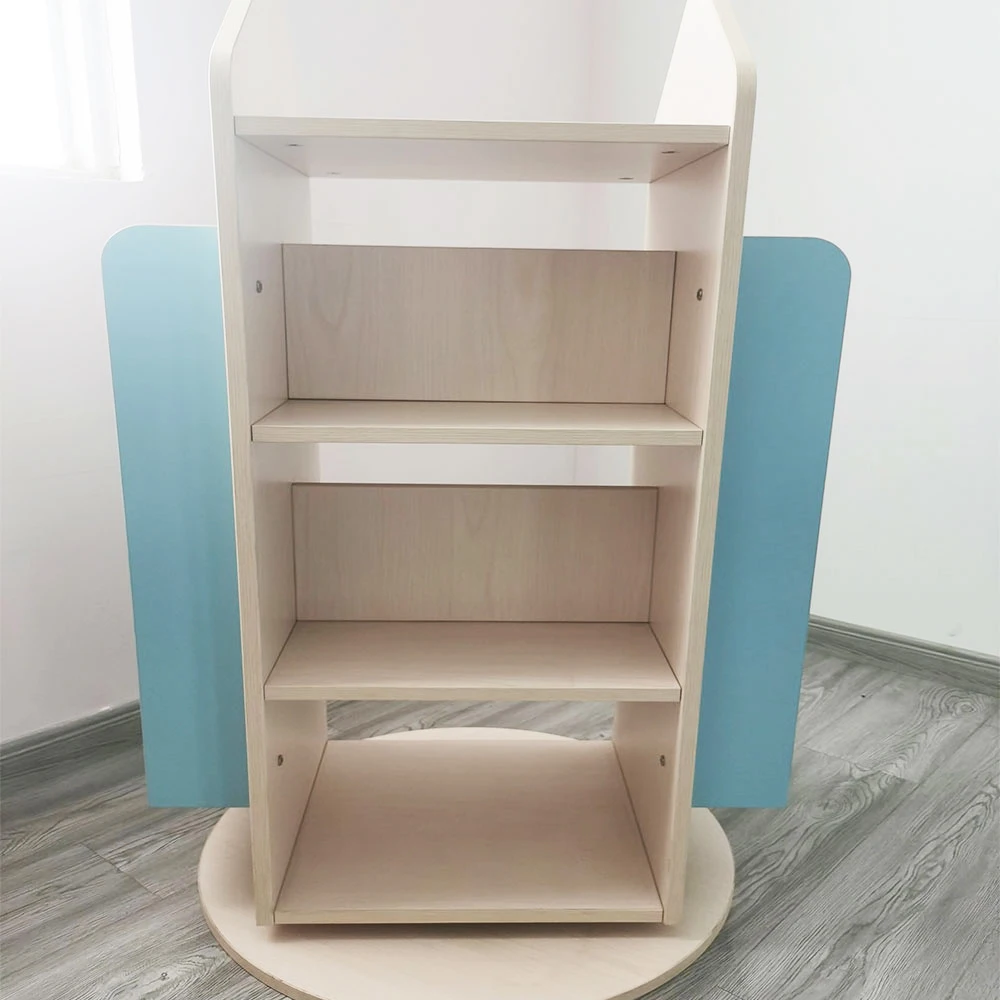 
round modern bookshelves library book rack for kids wooden rotating bookshelf home cabinet bookcases furniture display shelf 
