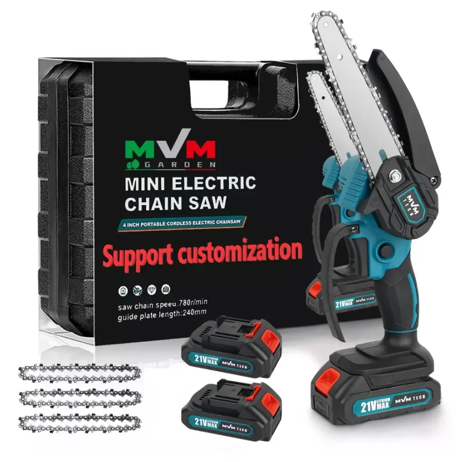 CS02 8 inch commercial electric mini chainsaw sharpener cordless rechargeable chain saw for wood cutting