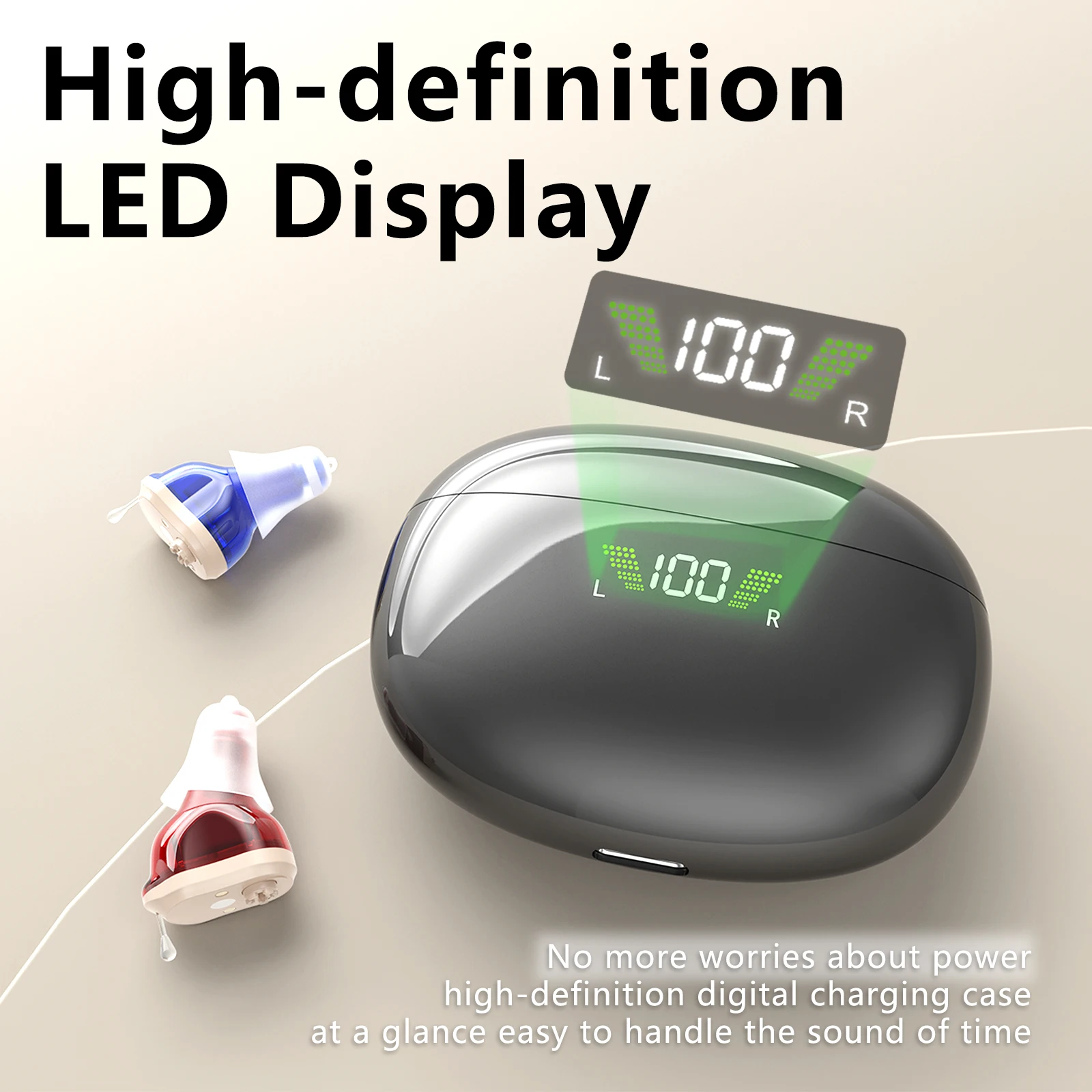 Hot sale HD digital display CIC hearing aids for the deaf rechargeable wireless hearing aid price list wholesale hearing aids