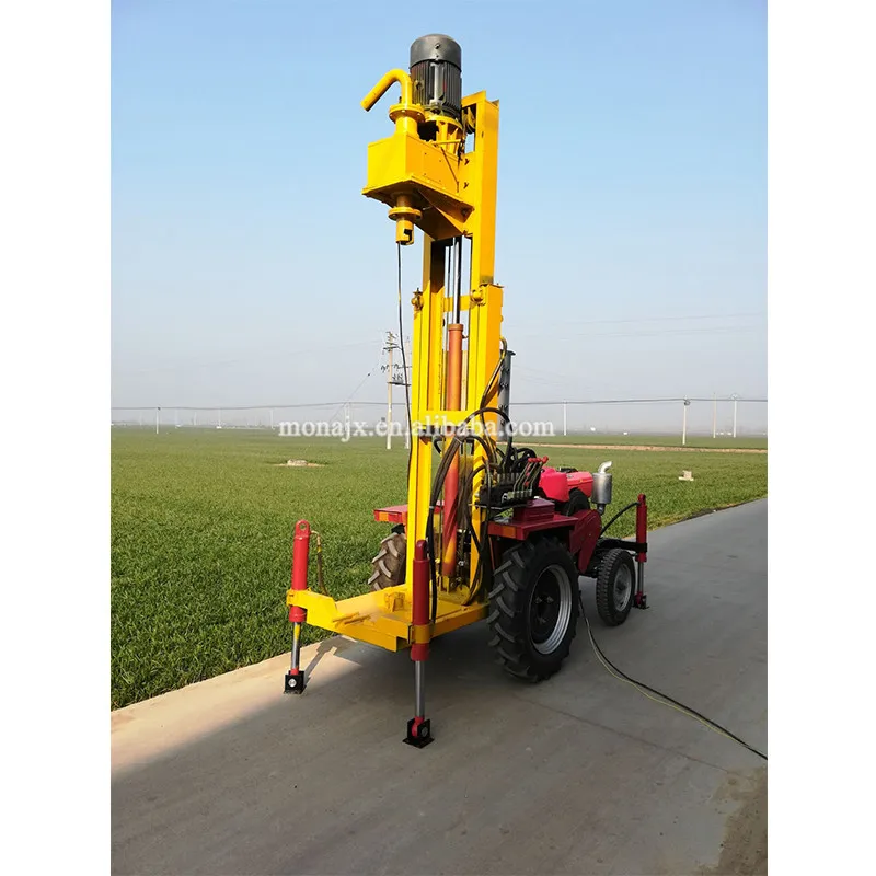 200m Depth Tractor Mounted Portable Drilling Rig for Water Well With Compressor