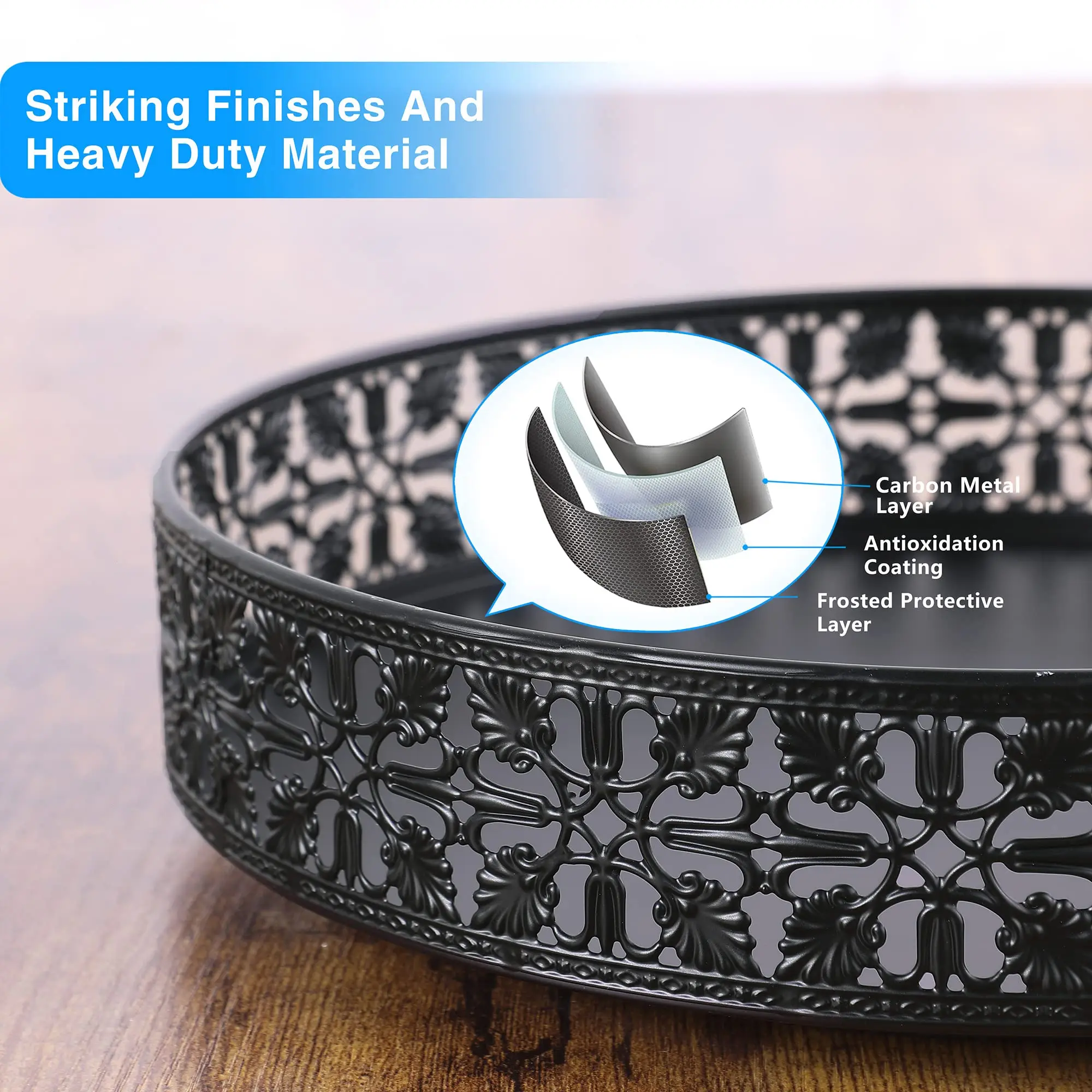 6 10 in Lazy large black Susan revolving Turntable Metal Rotating Spice Rack Organizer Rotatable storage rack Tray for Cabinet