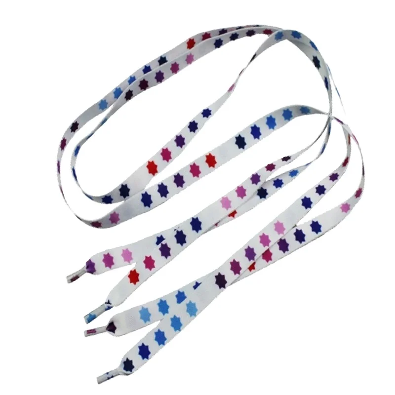 Wholesale high quality custom design your own flat fat polyester printed logo shoe laces bulk elastic shoelace for sneaker