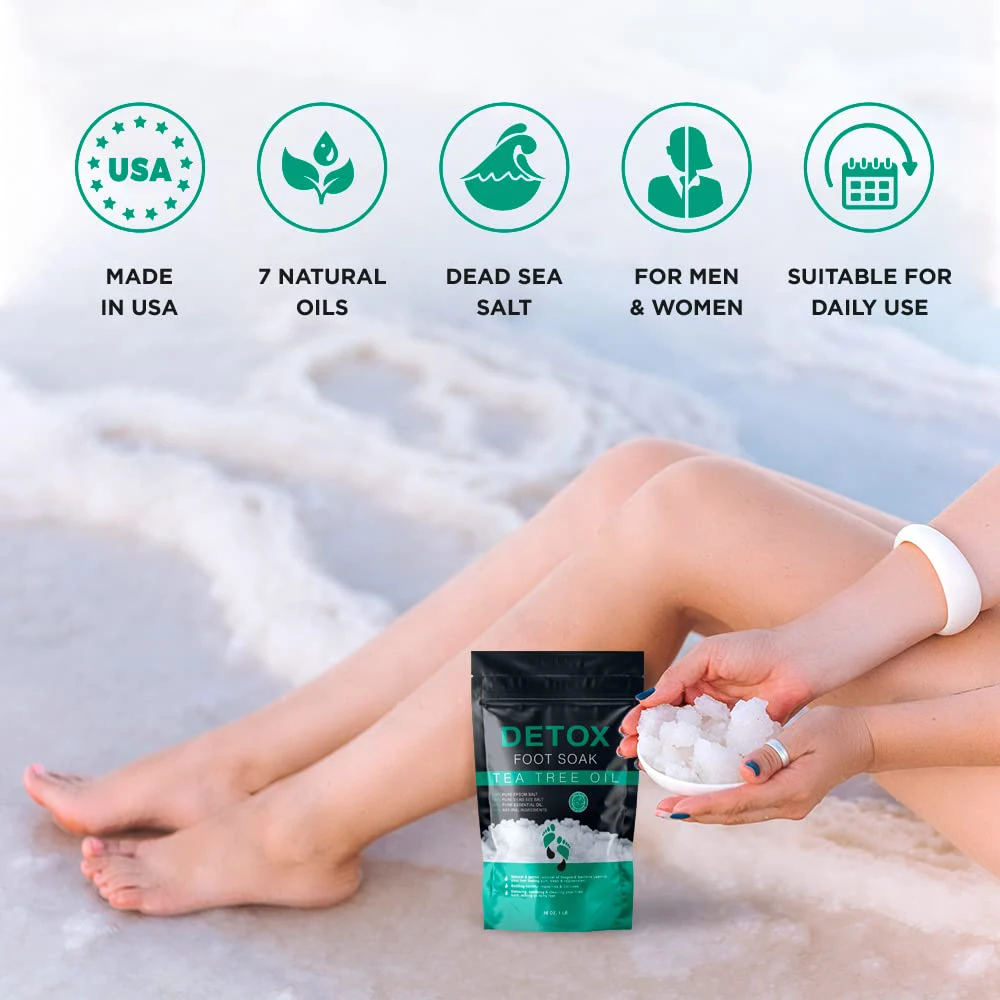 Custom Private Label Natural Tea Tree Oil Exfoliation Calluses Foot Soak Foot Salt