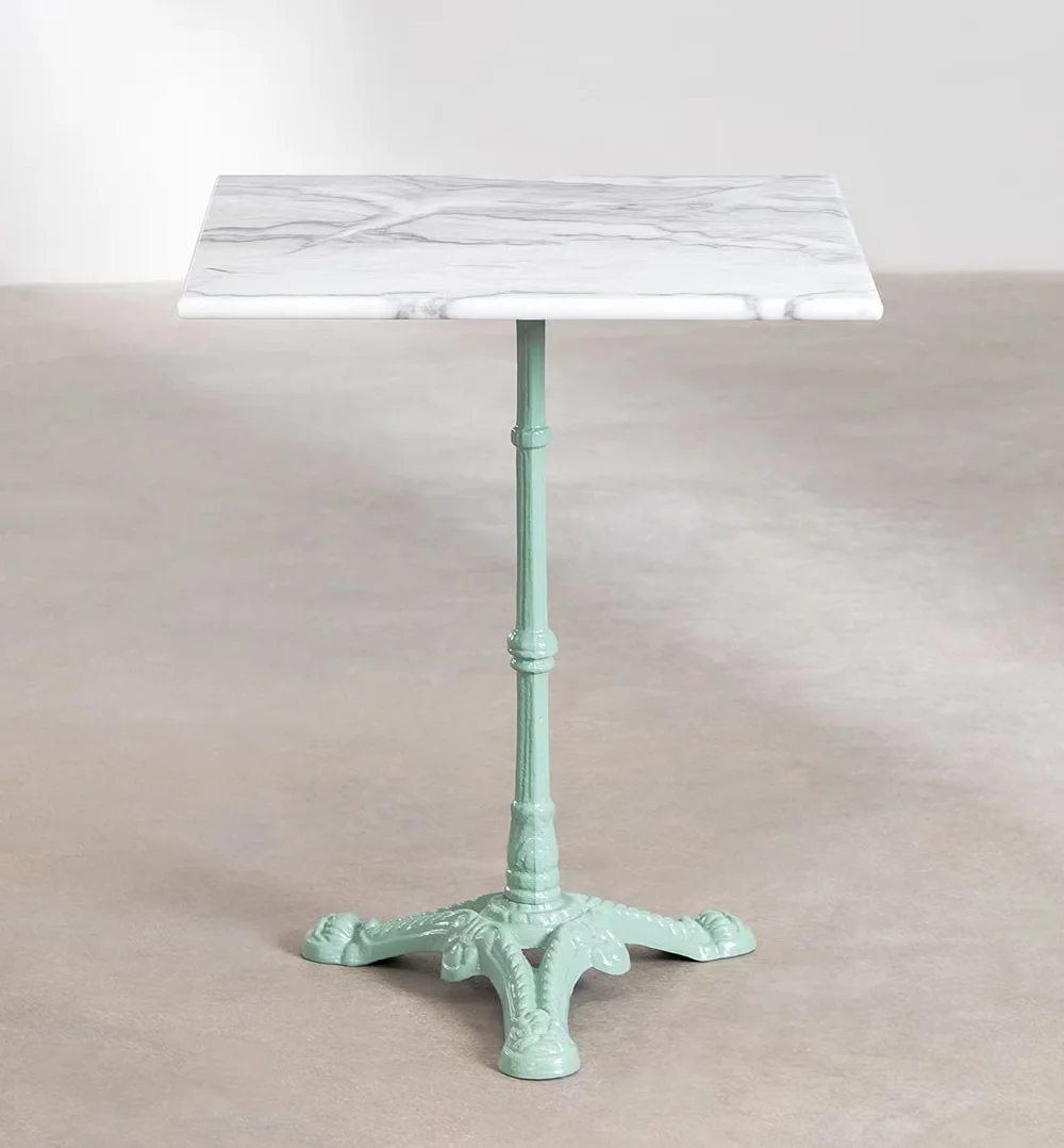 Diameter Bar Furniture Commercial Modern Table European and American Bistro Top Quality metal iron marble slate table