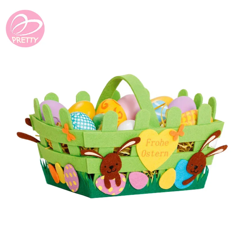 2019 Popular Easter Felt Egg Box Gift Basket For Spring Decoration