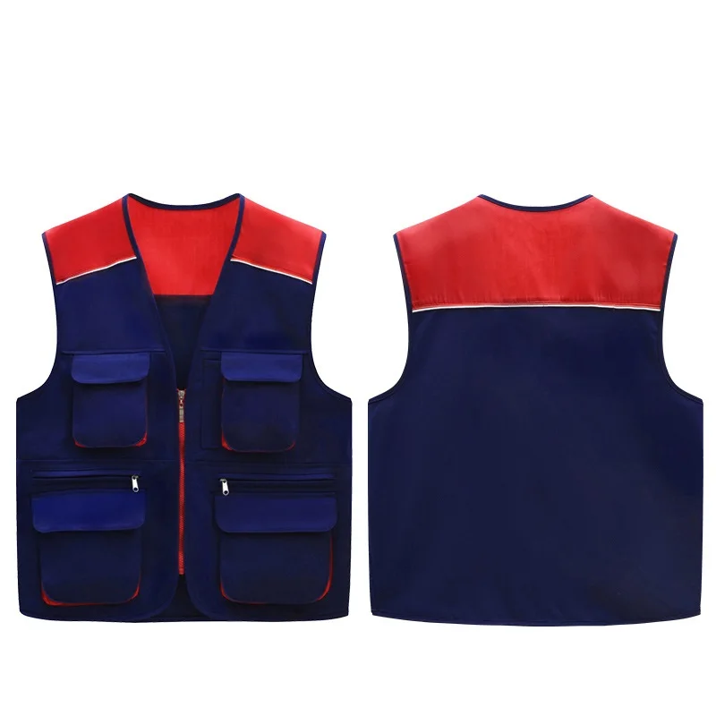 Volunteer vest printing logo multi-pocket tooling event overalls vest wedding photography advertising team clothing vests