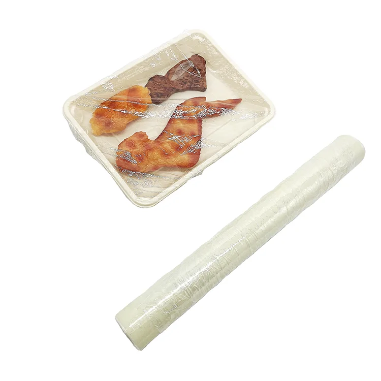 Compostable PLA Cling Film Durable Biodegradable Food Grade PLA Food Wrap Easy-Tear Perforated Eco Food Wraps