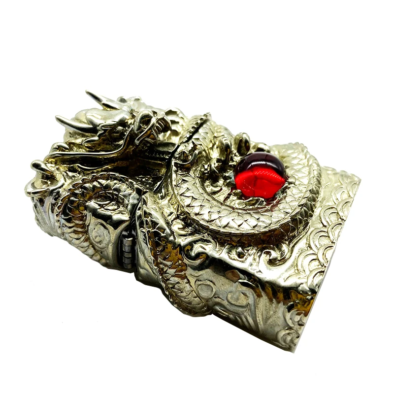 ODM hand-carved dragon design retro set diamond cigarette lighter case custom  lighter case OEM gas luxury lighter case