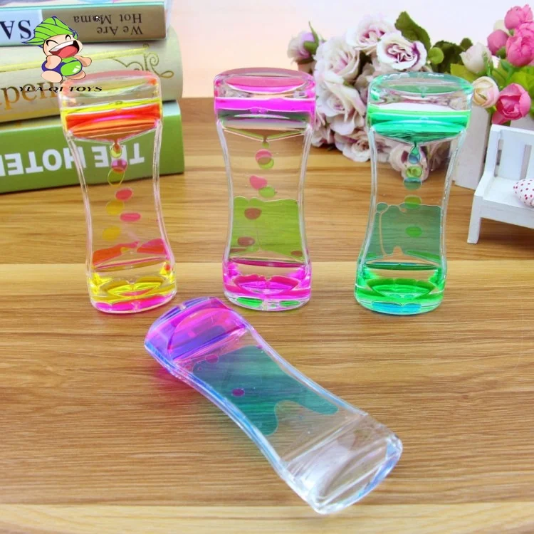 YQ Fidget Toy Creative Hourglass Colorful Liquid Motion Bubbler Liquid Oil Timer Hourglass