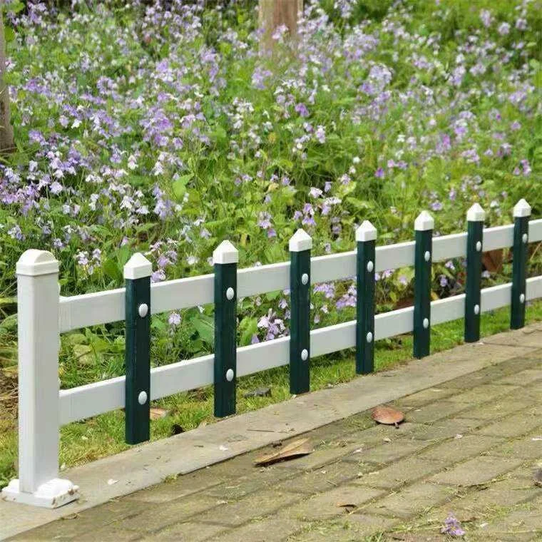 Security PVC Fence Panels with Wood/Metal Frame for Home Farming Yards Featuring Guardrails Trellis Fence Post Caps