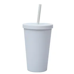 Wholesale Summer Double Wall 16OZ Muticolorful  Tumbler No Circle Diamond Matte Tumbler Stud Plastic DiamaondCup Drink Straw Lid