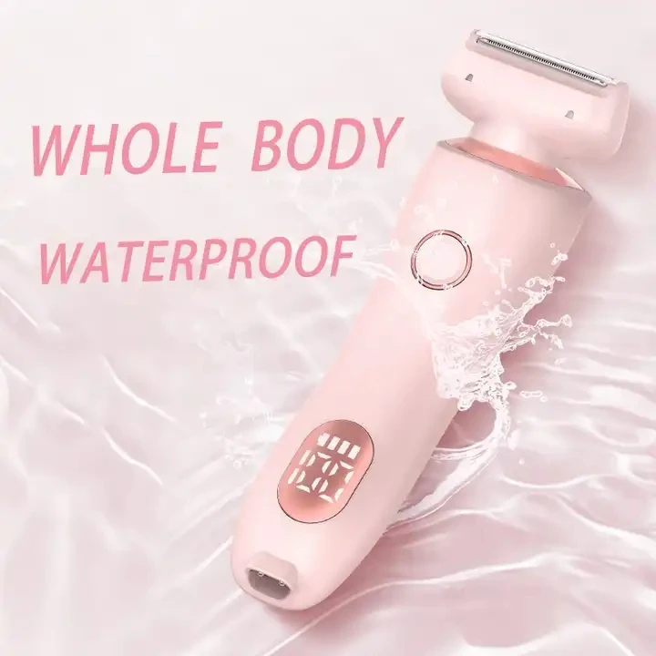 2 in 1 Lady Shaver Electric Bikini Hair Removal Painless Lady Body Epilator Electric Shaver Razors Eplilator waterproof LCD