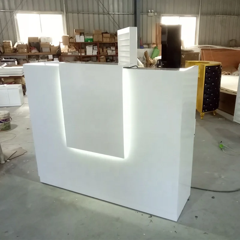 Foshan Great Modern Marble Nail Salon Reception Desk Office Reception Barbershop White Reception Desk For Clinic