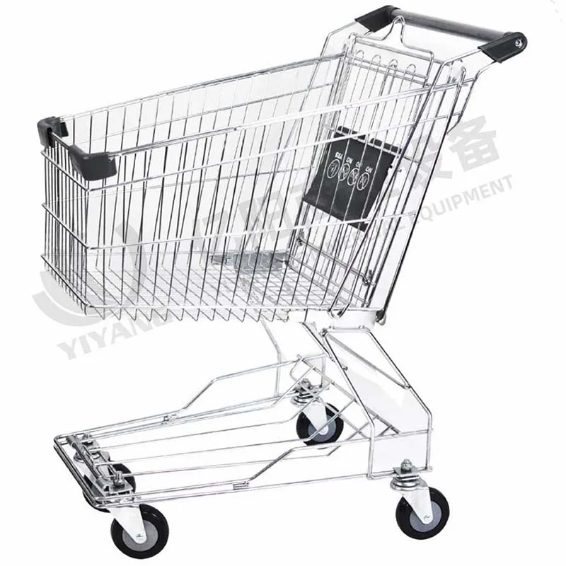 Wheels 60L/80L/100L Zinc Coating Shopping Cart European Style Hand Trolley