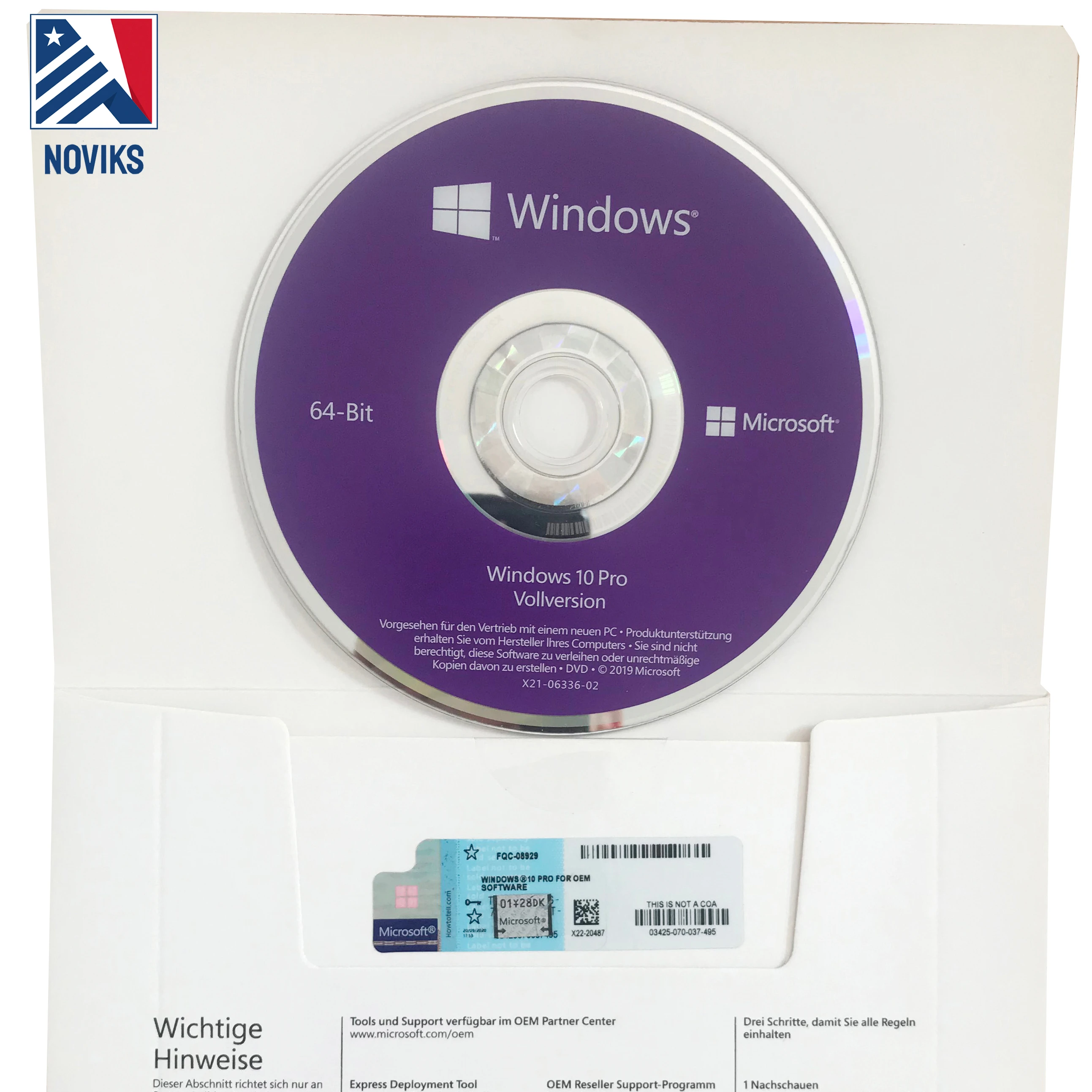Microsoft Windows 10 Pro DE 64bit DVD SB/OEM Deutsch