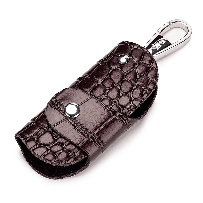 Car key case lady leather crocodile skin small keys holder