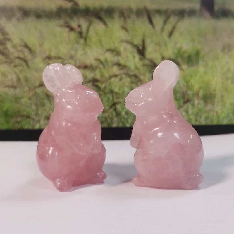 Wholesale Natural Crystal Rabbit Hand Carved Crystal Animal Multiple Color Agate Crystal Peter Rabbit for Decoration Gift