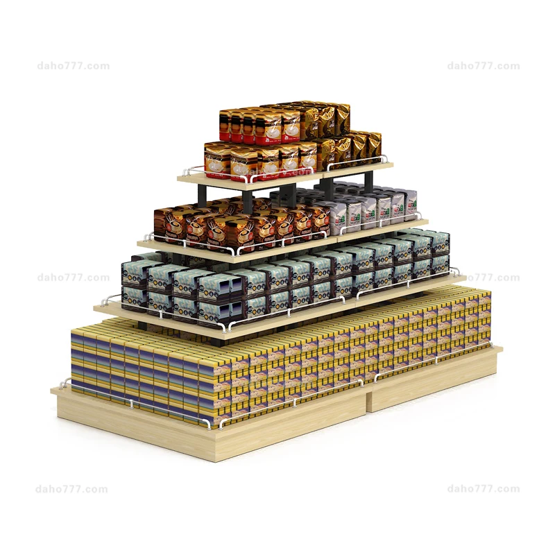 Popular Island shelf convenience Store Snack Display For Shopping Mall Supermarket Retail Store Promotion Racks