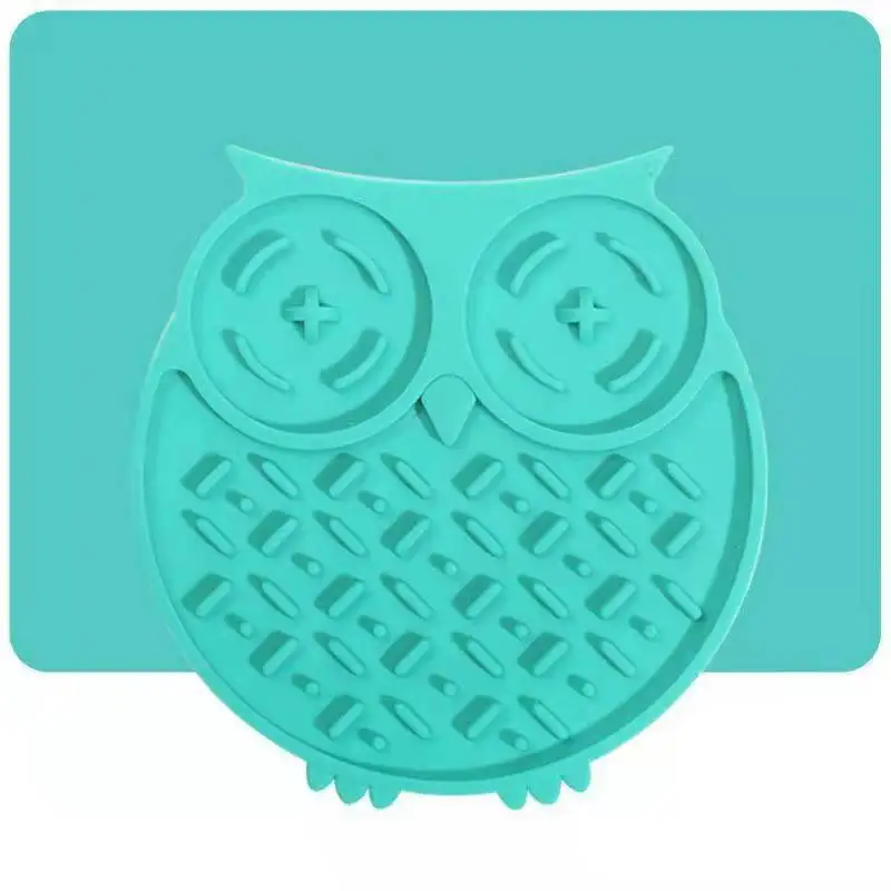 Силиконовый коврик для собак с медленной кормушкой, коврик для ласки в форме совы, экологически чистый коврик для ласки собак