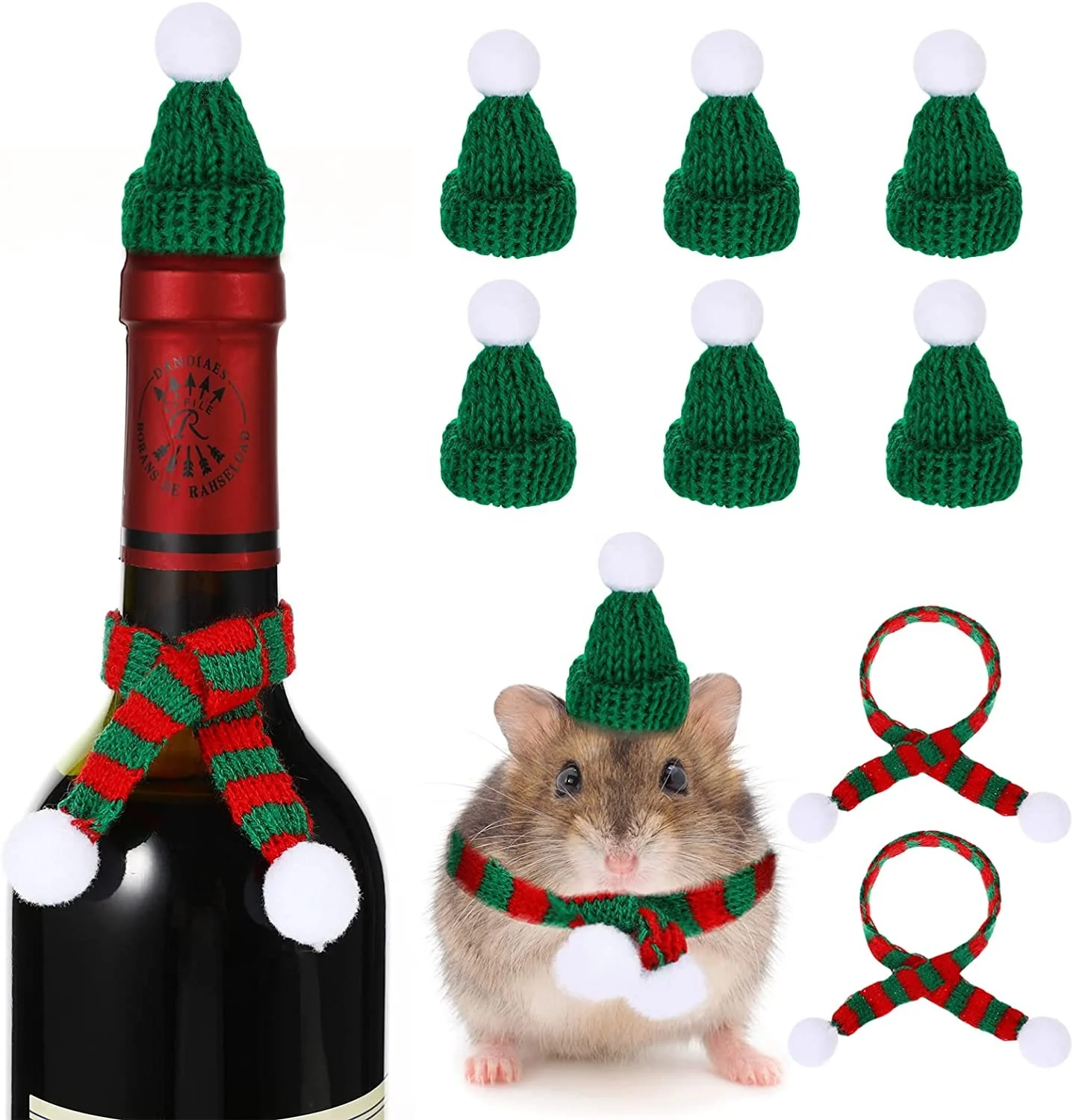 2022 Merry Christmas Ornaments Christmas Gift Lattice Wine Bottle Cover Toy home Decorations christmas decoration supplies