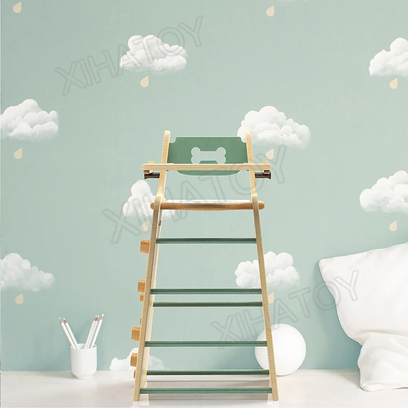 XIHA Portable Folding Multifunction High Chair Baby Dining Chair Wooden High Chair Adjustable Height Feeding Table