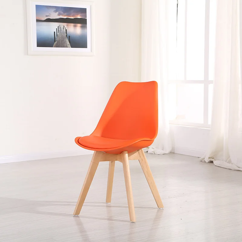 Free Sample China Factory Cheap Dining Furniture Wholesale Modern Tulip Nordic Dining Chair With Wooden Legs