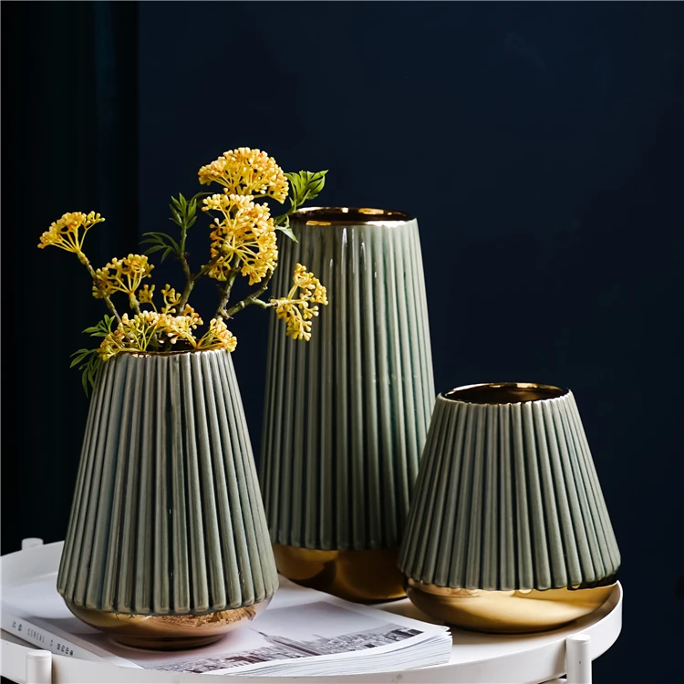 European style cheap modern luxury elegant tall wedding vase home hotel decoration pieces ceramic flower vases