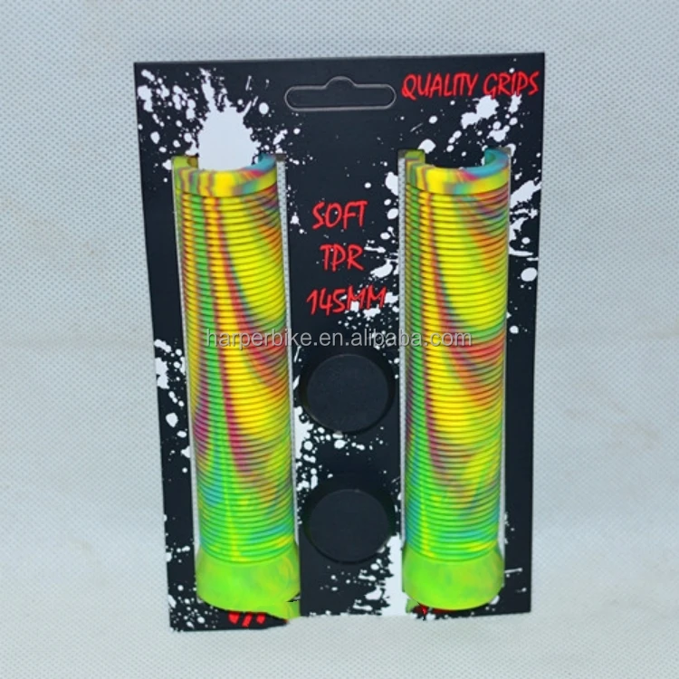 Colorful design bicycle handle rubber grips with mixed color for BMX and Stunt Scooters