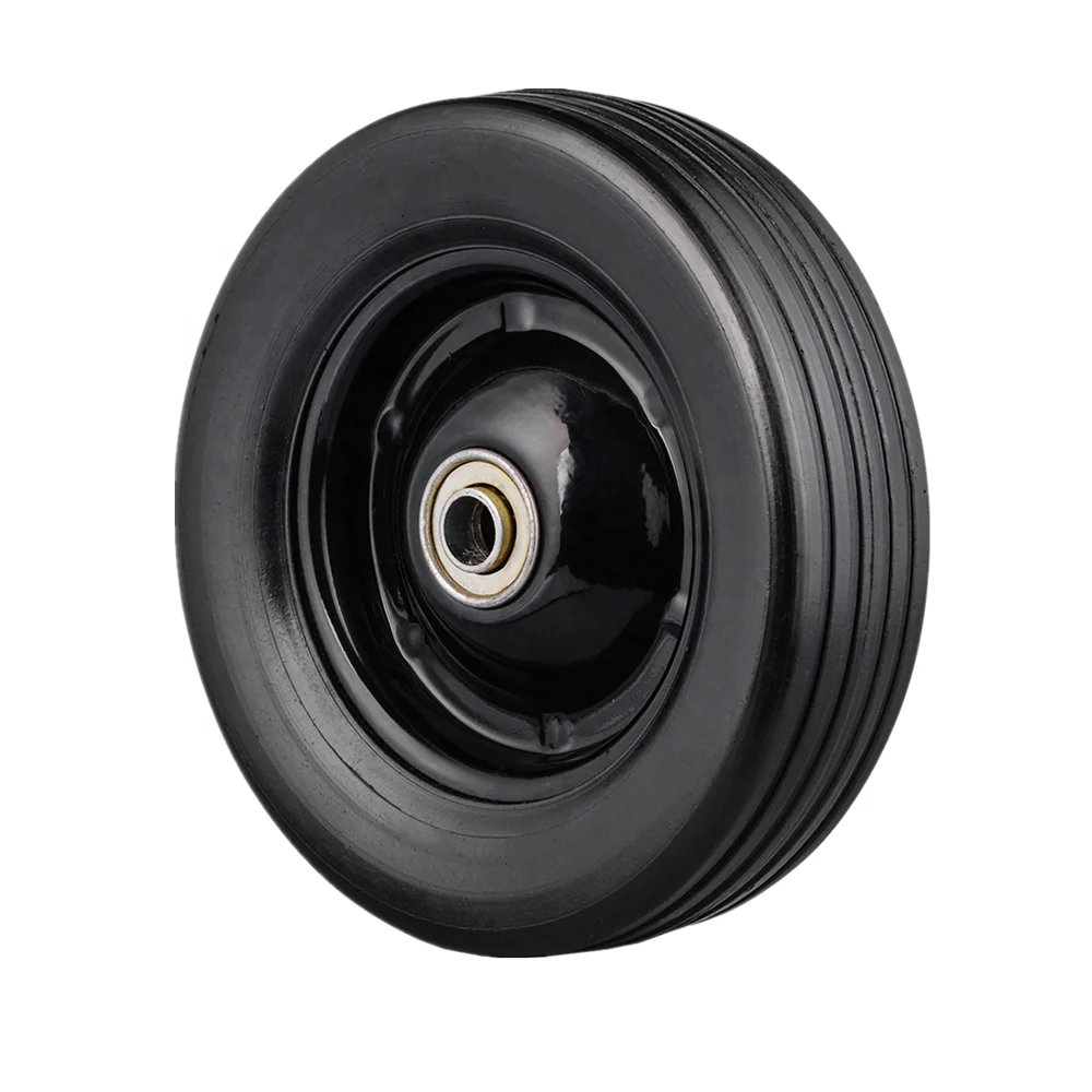 8 inch solid rubber wheel tire with bearing for wheelbarrow