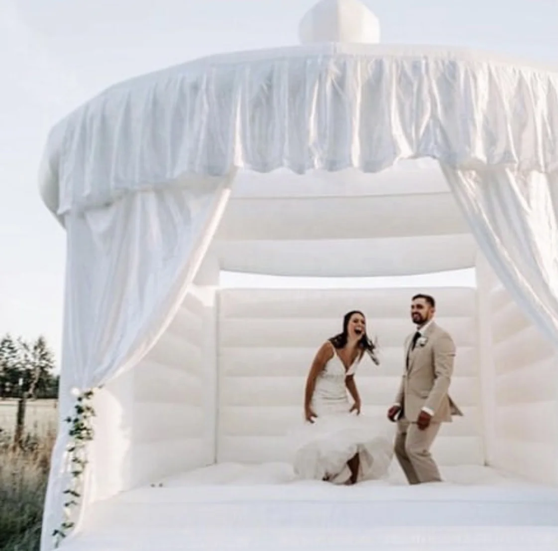 Hot Sale White Bouncy House Pastel Jumping Wedding Bounce Castle