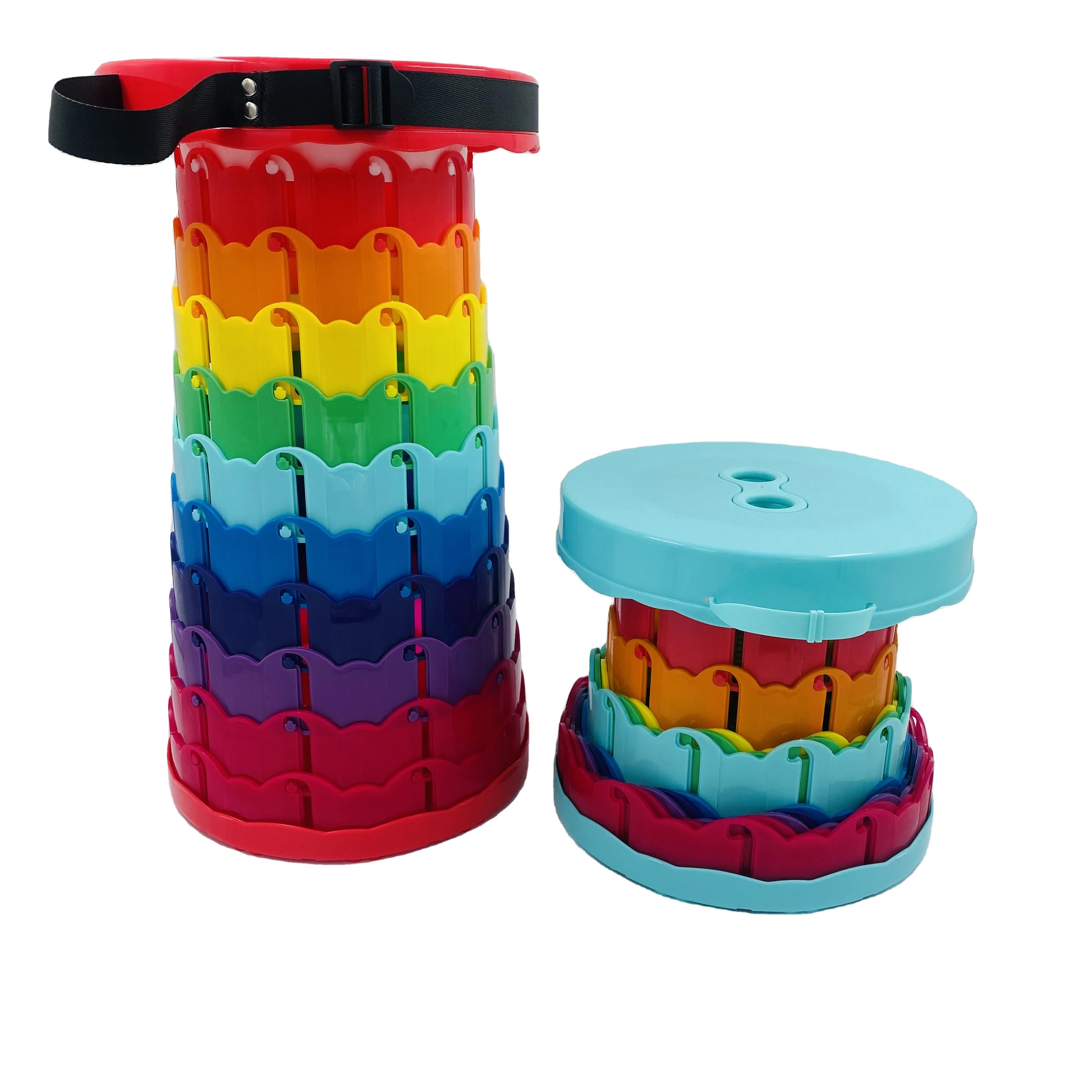 Nordic Furniture Outdoor Camping Foldable Stools Portable Lightweight Rainbow Stool for Hiking BBQ