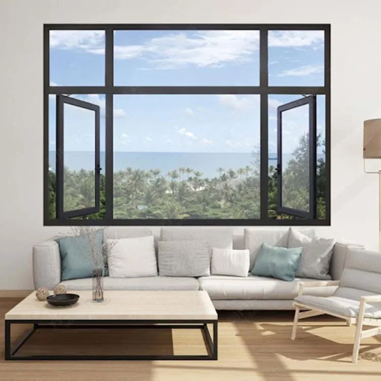 Hurricane proof Good Quality large glass French Casement Window For House