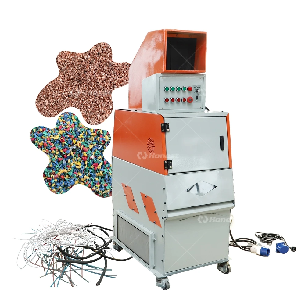 Scrap Metal Shredders Copper Wire Recycling Cable Granulator Machine 50-80Kg/h Copper And Aluminum Separating Machine