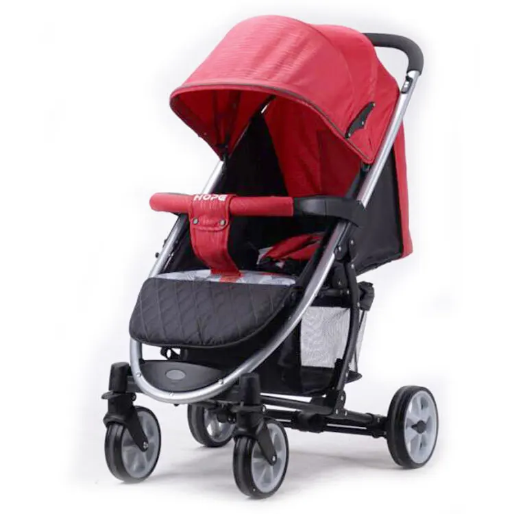 3 position back recline footrest adjustable Oxford blue portable baby stroller foldable