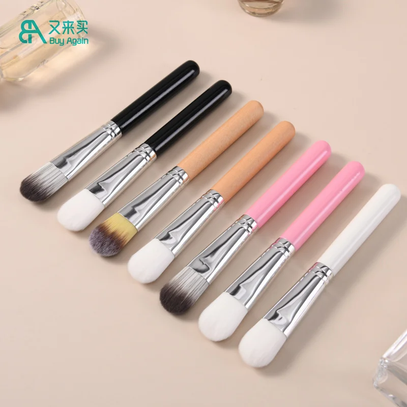 Wholesale private label high quality wooden black facial wooden mask pack brush nylon hair bristle clay facial face mask brush